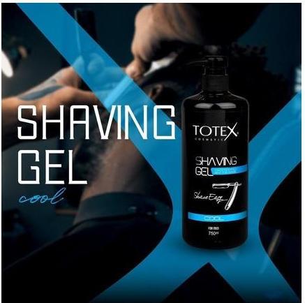 Totex Shaving Gel Cool Clear Formula 750ml Pump Bottle for Professional Barbers (750 ml, Shaving gel)