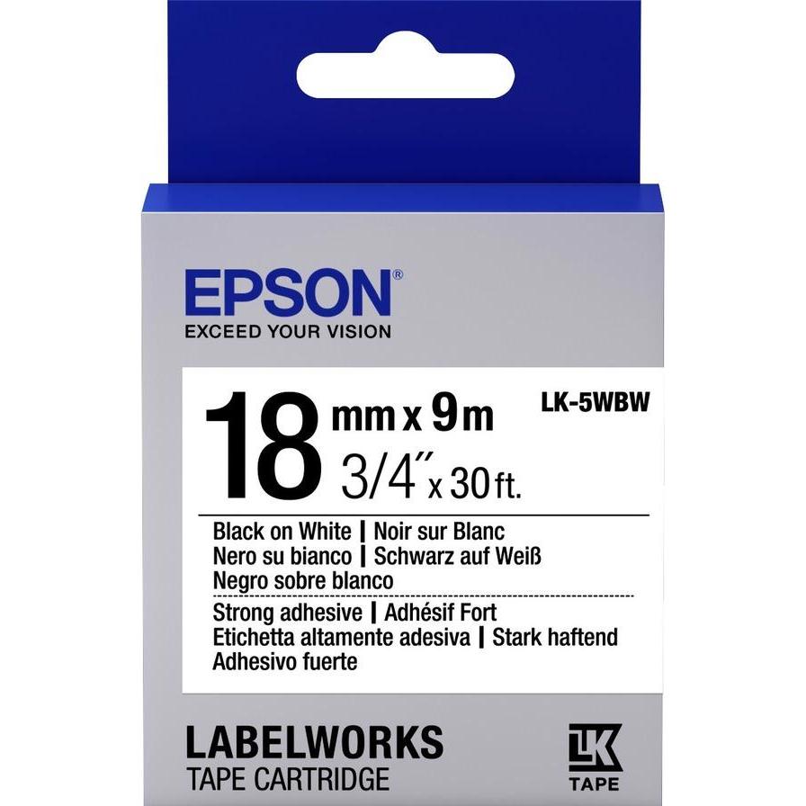 Epson, Beschriftungsband, Etikettenkassette LK-5WBW (1.80 cm, Weiss)