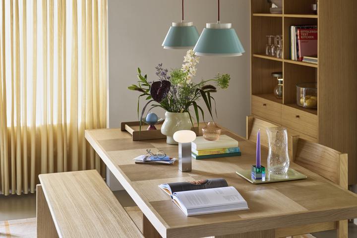Produktbild Hübsch Low Tragbare Lampe Nickel