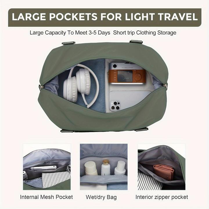 Produktbild Only-Bags.Store Grosse Kapazität Travel Overnight Bag, Solid Color Vielseitige Duffle Bag, leichte Business Trip