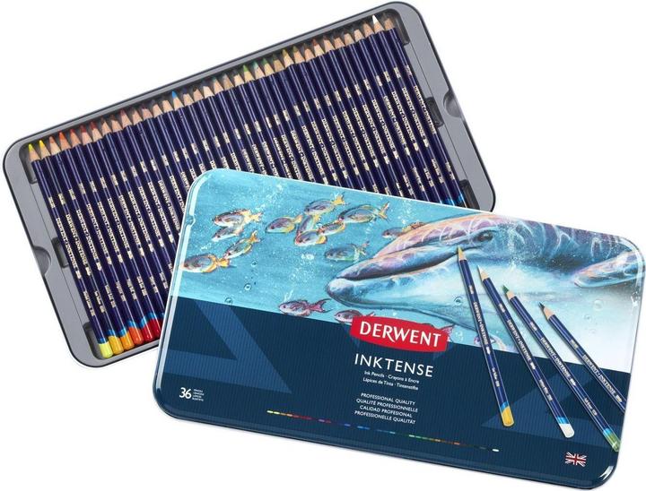 Actual product image Derwent Inktense permanent watercolour pencils (36x)