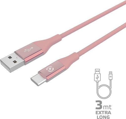Celly USBTYPECCOL3MPK cavo USB 3 m USB A USB C Rosa (3 m)