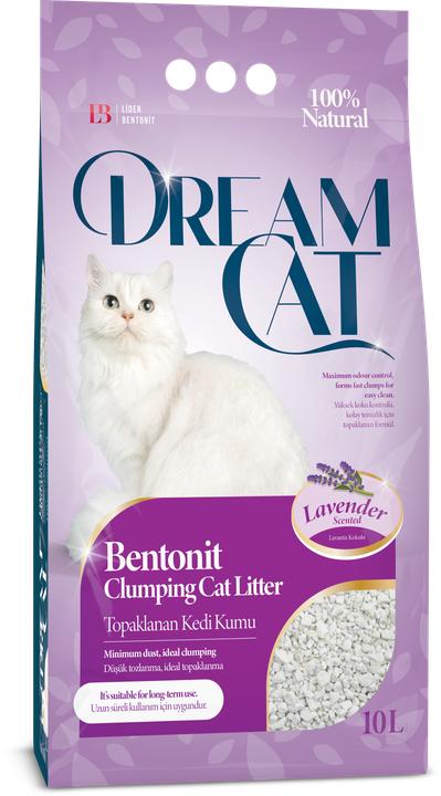 Dream Cat Litière pour Chats au Parfum de Lavande - Litière agglomérante fine à base de bentonite, 1 (Agglomérant, 8.50 kg)