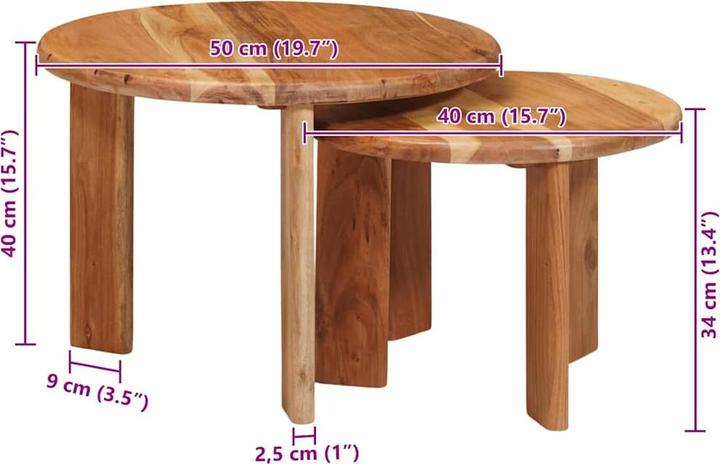 Image du produit vidaXL Nesting-Couchtische