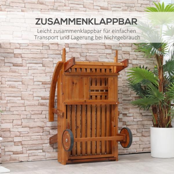Produktbild Outsunny Klappbarer Gartenliegestuhl aus Tannenholz (195 cm)