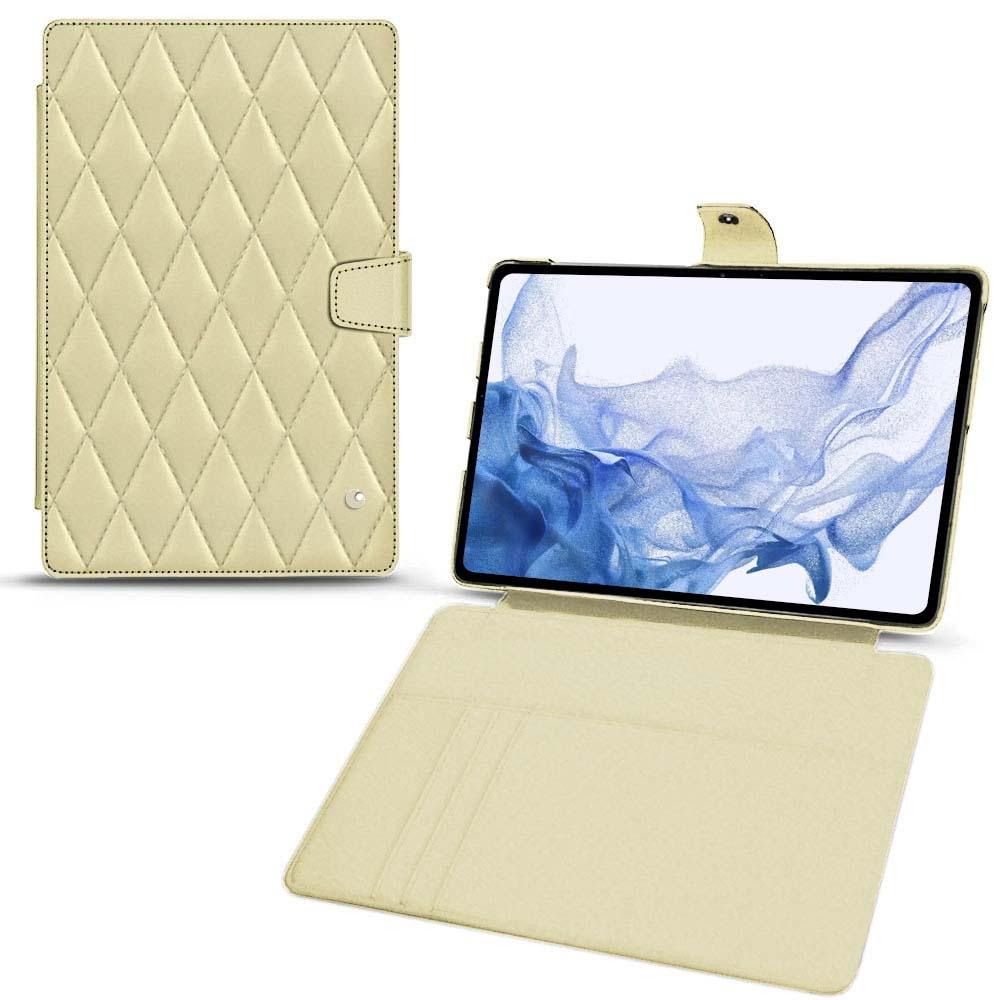 Noreve Lederschutzhülle Wallet (Galaxy Tab S8 Ultra), Tablet Hülle, Beige