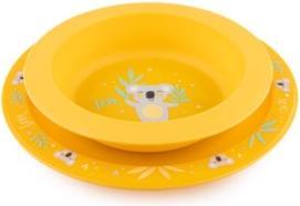 Canpol BABIES set of plastic tableware EXOTIC ANIMALS, yellow, 56/523 yellow