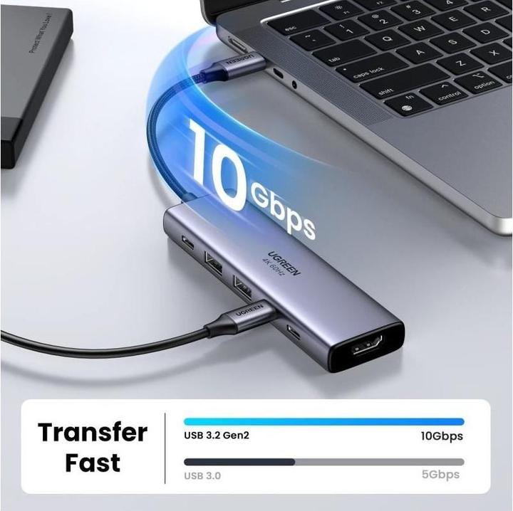 Actual product image Ugreen 6-in-1 USB-C Hub (USB-C, 6 ports)