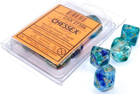 Produktbild Chessex Nebula TM Oceanic/gold Luminary Set of Ten d10/'s