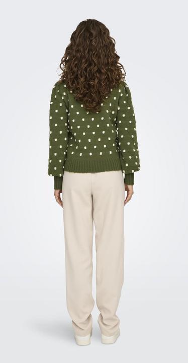 Immagine prodotto JdY Vestibilità regolare Collo alto Polsini lunghi Maniche a sbuffo Pullover Maglione in maglia (XS)