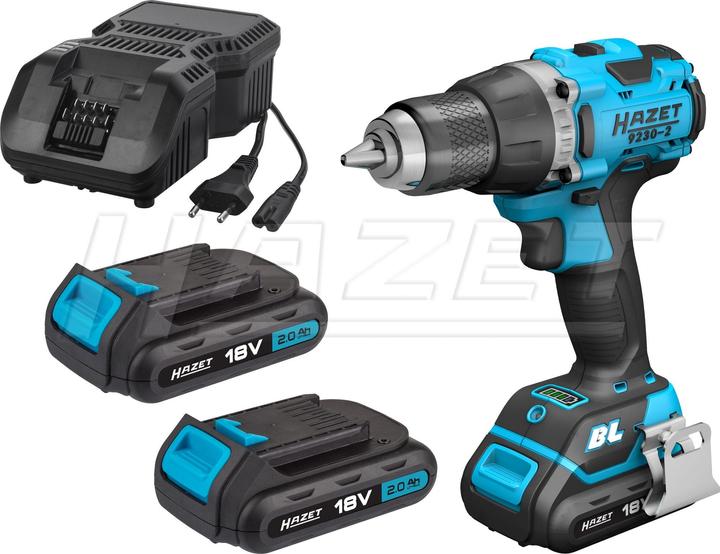Actual product image HAZET Cordless drill set ∙ 18 V ∙ 2 Ah ∙ 4 pieces 9230-2/4 ∙ Number of tools: 4 (Rechargeable battery operated)