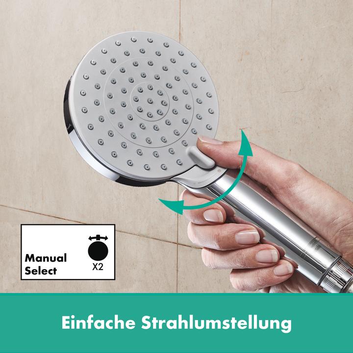 Produktbild hansgrohe Vernis Blend Duschset 100 Vario wassersparend mit Duschstange Crometta 65 cm