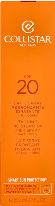 Produktbild Collistar CS Sun - Tanning Moisturizing Milk Spray SPF20 (Sonnencreme Gesicht, SPF 20, 200 ml)