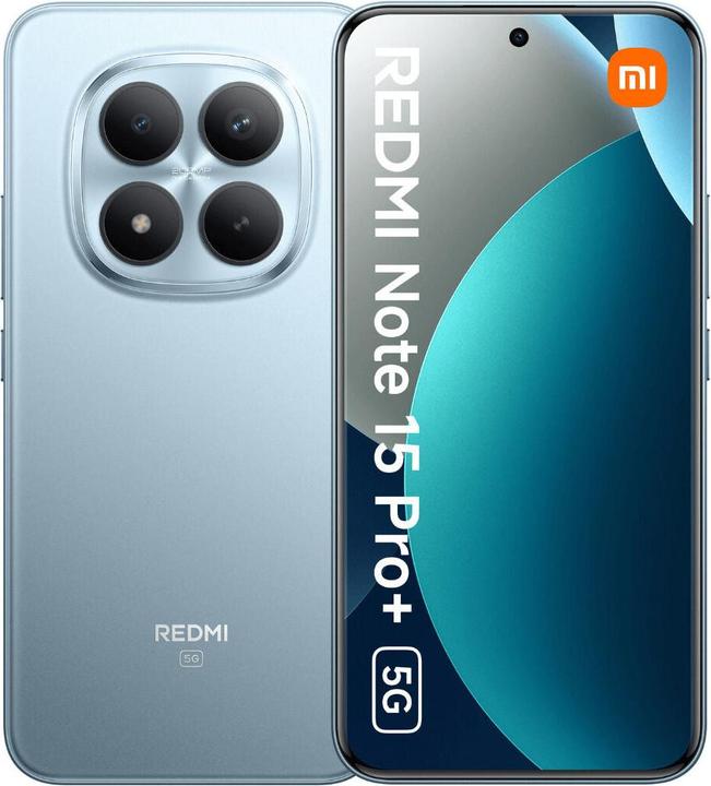 Actual product image Xiaomi Redmi Note 15 Pro + (256 GB, Glacier Blue, 6.83", 5G)