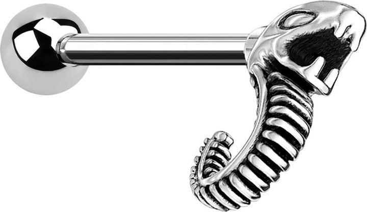 Produktbild Star Piercing Micro Barbell silber Schlange (Chirurgenstahl 316L, Messing)