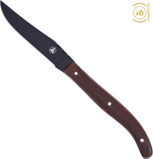 Immagine prodotto Laguiole COLTELLI DA BISTECCO LAMA NERA 6 pezzi (6 Pezzo/i, Coltello)