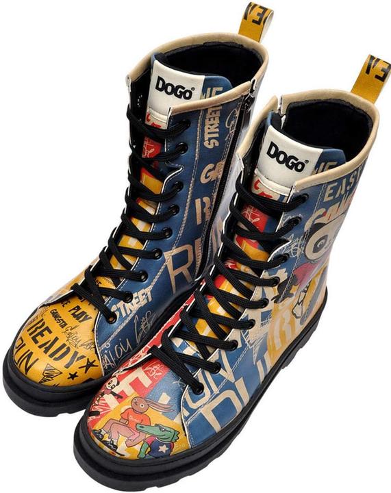 Actual product image Dogo Vegan Leather Multicolor Long Zip Boots (41)