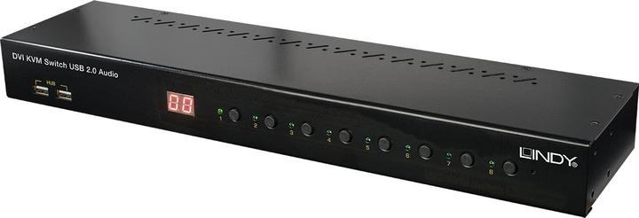 Image du produit Lindy DVI-I Single Link, USB 2.0 Audio Switch KVM Pro 8 ports