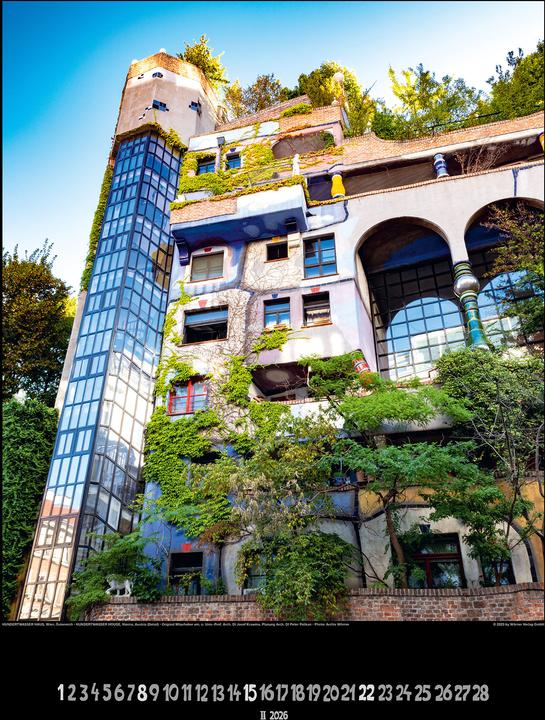 Produktbild Grosser Hundertwasser Architektur Kalender 2026 (65 x 49 cm)
