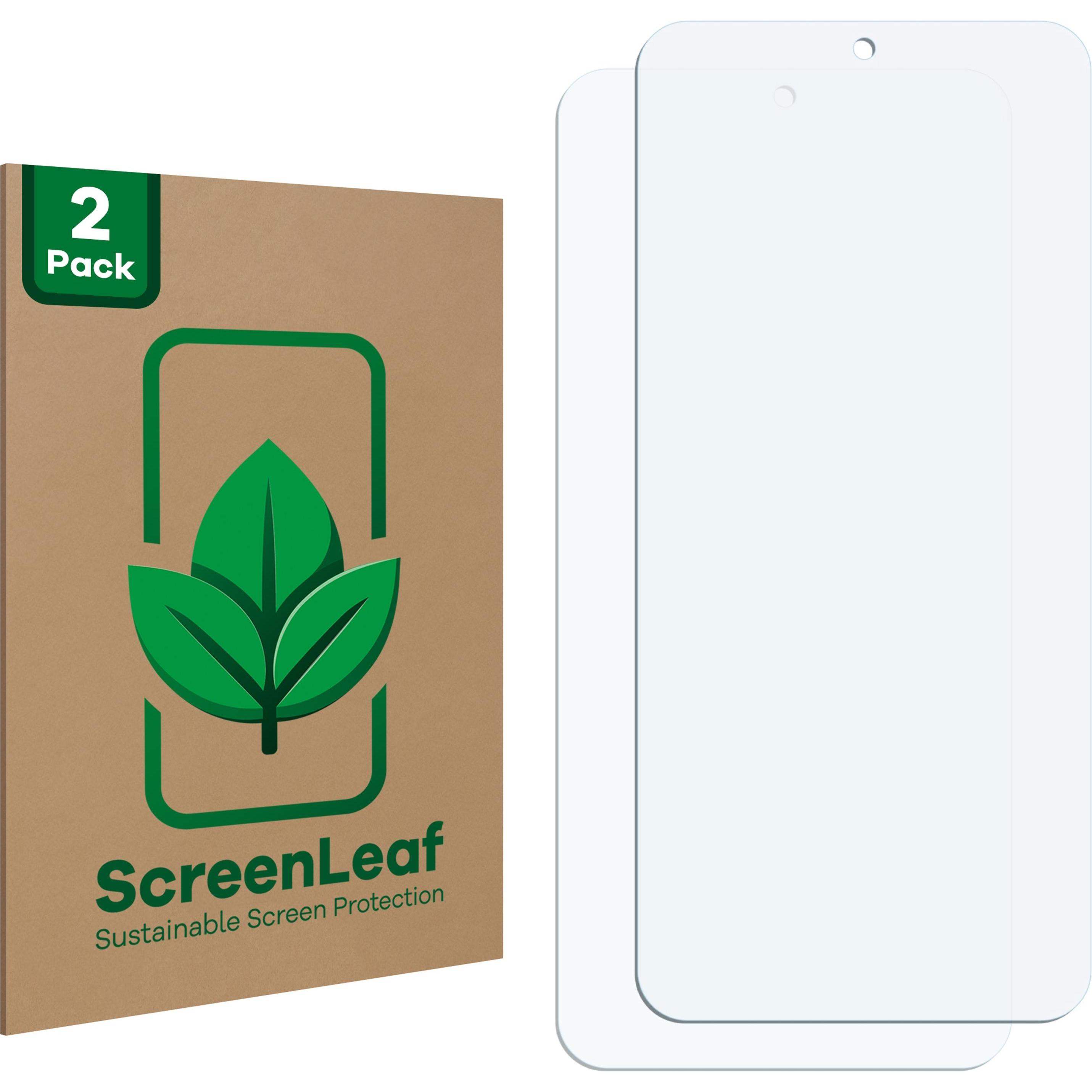 ScreenLeaf Schutzfolie nachhaltiger Displayschutz Displayschutzfolie Folie Klar Transparent (2 Stück, Samsung Galaxy S21...