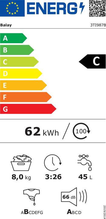 Energie-Label Balay 3TI987B (8 kg, Links)
