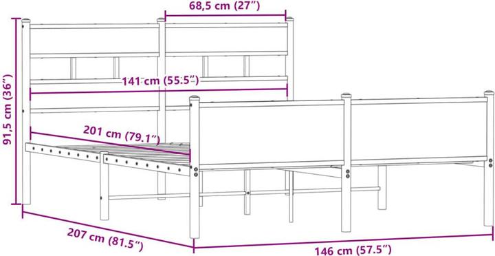 Image du produit vidaXL Bettgestell (140 x 200 cm)