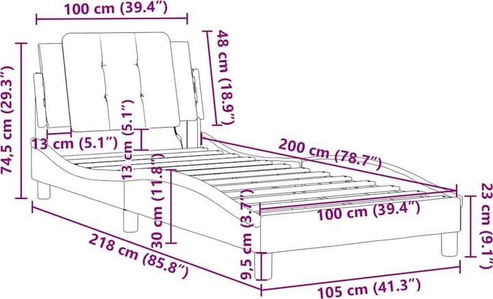 Image du produit vidaXL Bettgestell (100 x 200 cm)