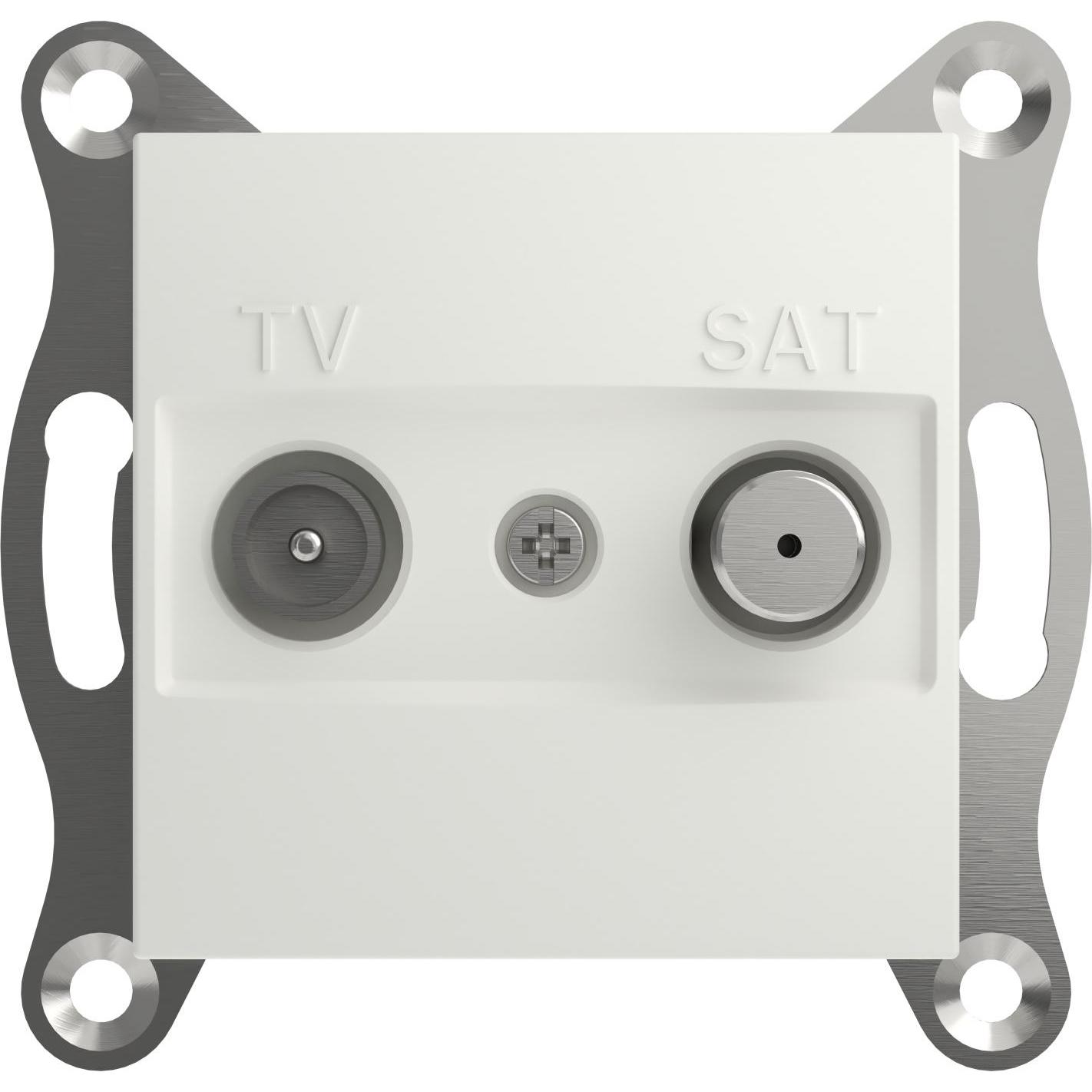 Schneider Electric, Steckdose, TV-SAT Durchgangsdose Asfora Weiss (RAL 9003) EPH3470321D