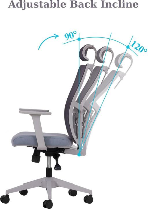 Actual product image Kalune Design Lumbar 126 Grey Office Chair Set 2 Pieces