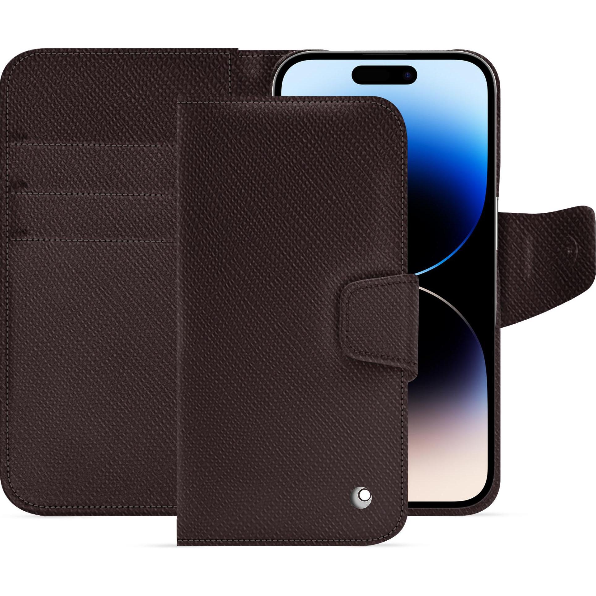 Noreve Lederschutzhülle Apple iPhone 15 Pro (Apple iPhone 15 Pro), Smartphone Hülle, Braun