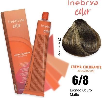 Produktbild Inebrya Permanente Haarfarbe Creme mit Leinsamen und Aloe Vera 100ml (- 6.8 dunkelblond matt) (6.8 dunkelblond matt)