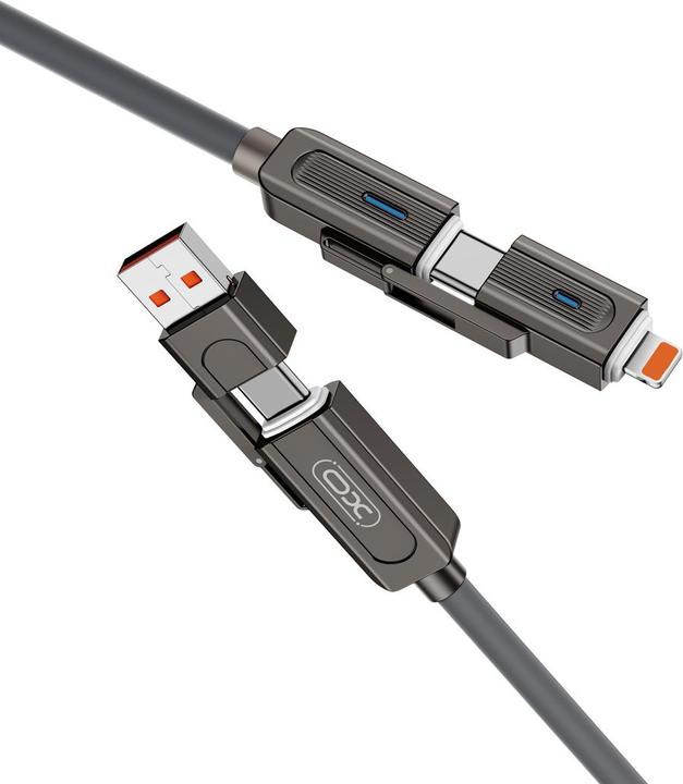 xO cabel NB275 4w1 USB-C - Lightning + USB + USB-C 60W 1,0m szary (1 m, 60 W)