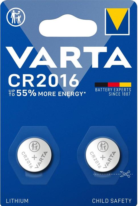 Varta Electronics CR2016 (2 Stk., CR2016, 90 mAh)
