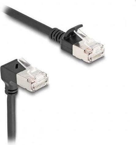 Actual product image Delock RJ45 network cable Cat.6A S/FTP Slim 90° bottom angle (S/FTP, CAT6a, 5 m)