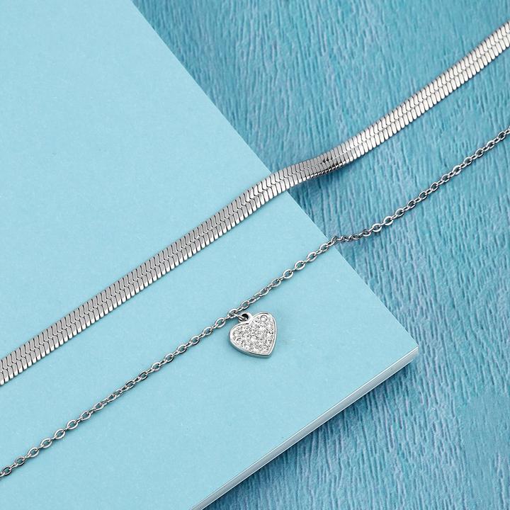 Immagine prodotto La Petite Story Collana con cuore d'amore (Acciaio inossidabile, 40 cm)