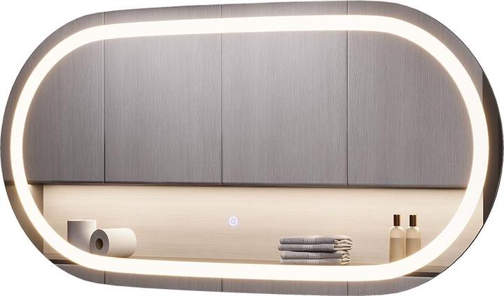 Produktbild Vicco Badezimmerspiegel Miral, Glas, 50 x 100 cm mit Frontlight Beleuchtung