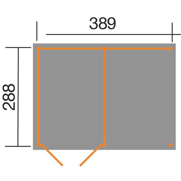 Thumbnail - Weka Holzbau, Gartenhaus + Gartenschrank, Lagerhaus 607 Variante 2