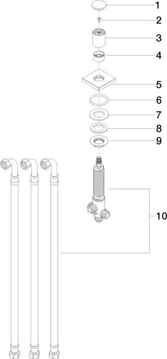 Image du produit Dornbracht déviateur à deux voies pour installation sur le bord de la baignoire ou sur le carrelag