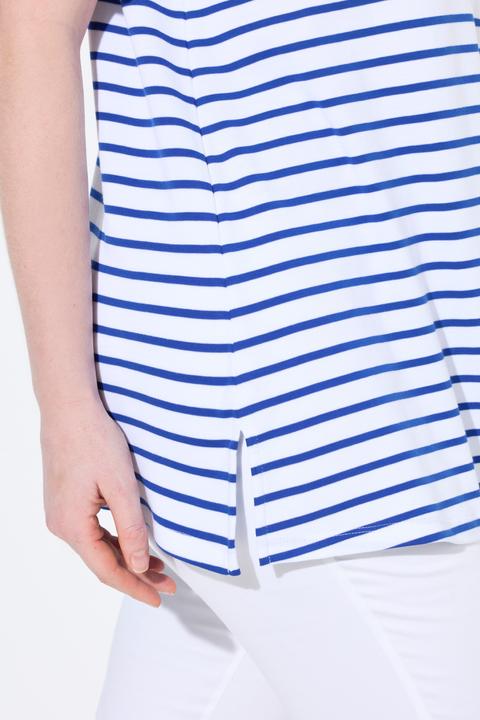 Produktbild Ulla Popken Ringelshirt, A-Linie, Rundhals, Halbarm, Pima Cotton (50, 52)