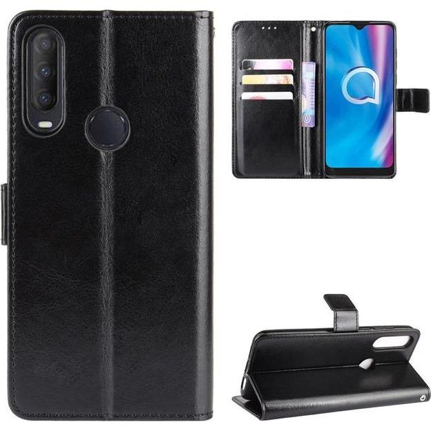 Thumbnail - MU Classic Crazy Horse III Leder Bookcover Series (Alcatel 1S (2020)), Smartphone Hülle, Schwarz