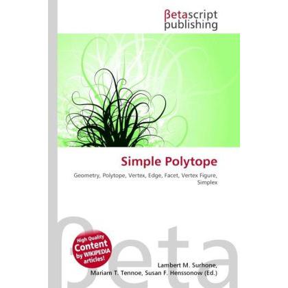 Simple Polytope, Fachbücher von Susan F. Marseken, Lambert M. Surhone, Miriam T. Timpledon
