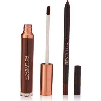Makeup Revolution, Lippenstift + Lipgloss, Retro Luxe Lip Kit Matte Glory 1g + 5.5ml