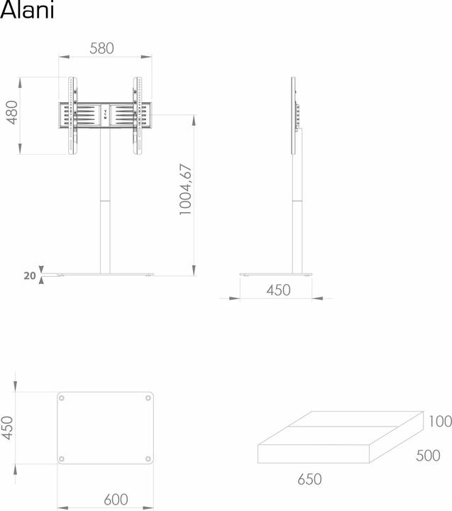 Image du produit VCM Alani - ohne Zwischenboden (70", 40 kg)
