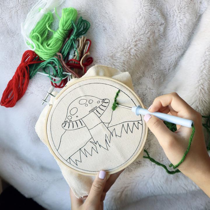 Actual product image Kikkerland Punch Needle Mushroom