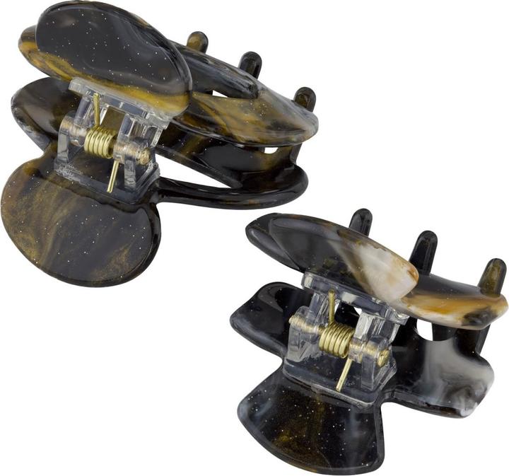 Immagine prodotto Trisa Capelli - Fermagli per capelli marmorizzati, grigio oro (2 pz.)