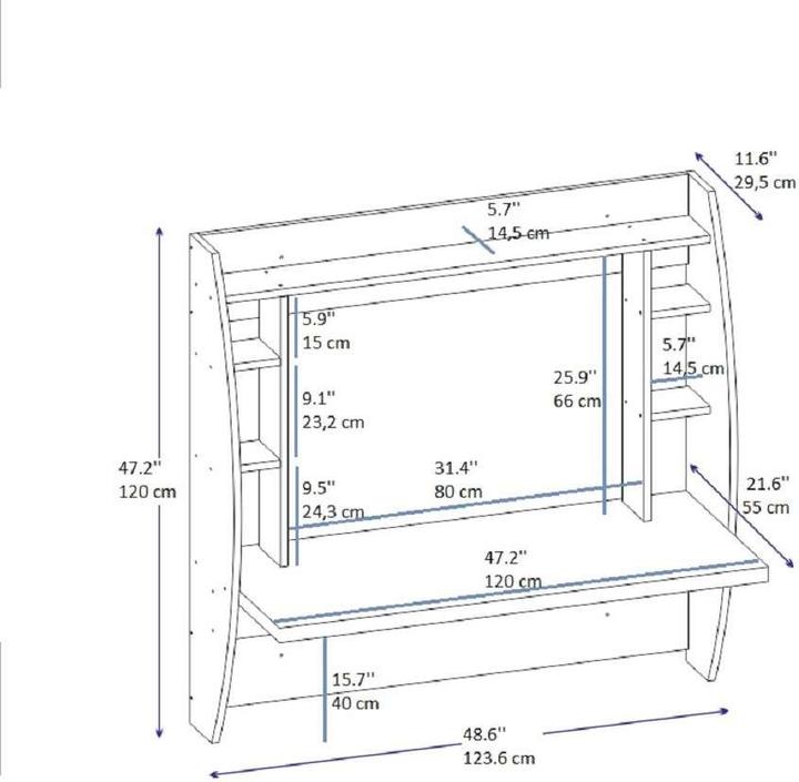 Image du produit Homitis Buglem Study Desk (123.60 x 55 x 120 cm)