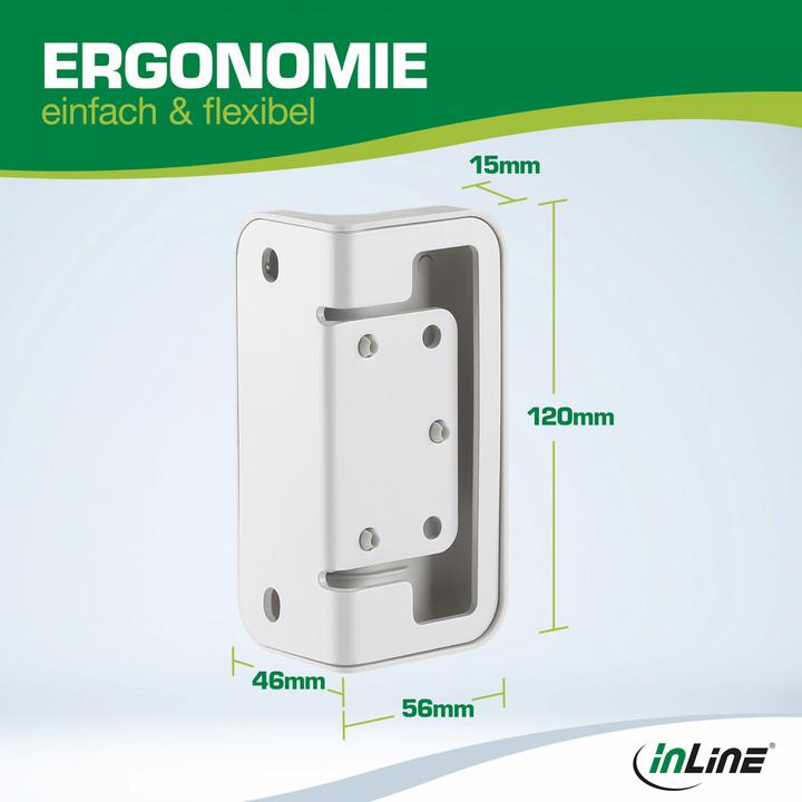 Produktbild InLine Slatwall Befestigungswinkel für Wandhalterung Panel - weiss - 2er-Set