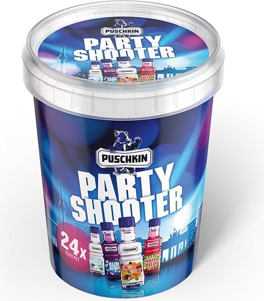 Produktbild Puschkin Party Shooter Watermelon, Nuts&Nogat 17,5% Vol. 0,48l