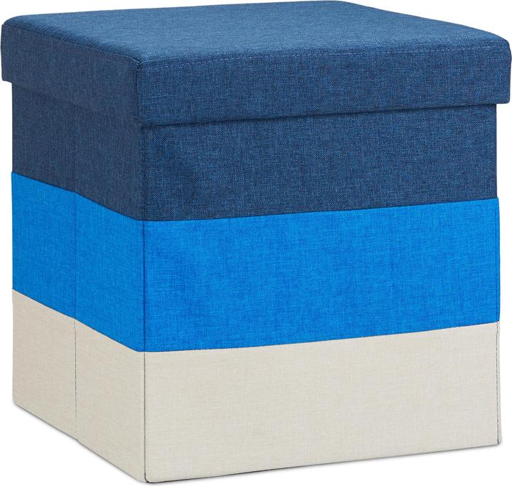 Actual product image Relaxdays Padded Striped Ottoman