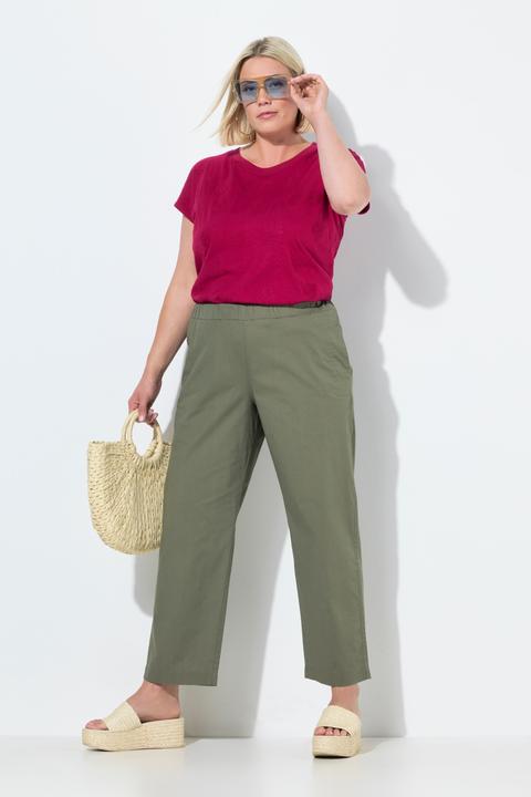 Produktbild Ulla Popken 7/8-Chinohose Ruby, Elastikbund, weites, gerades Bein (42)
